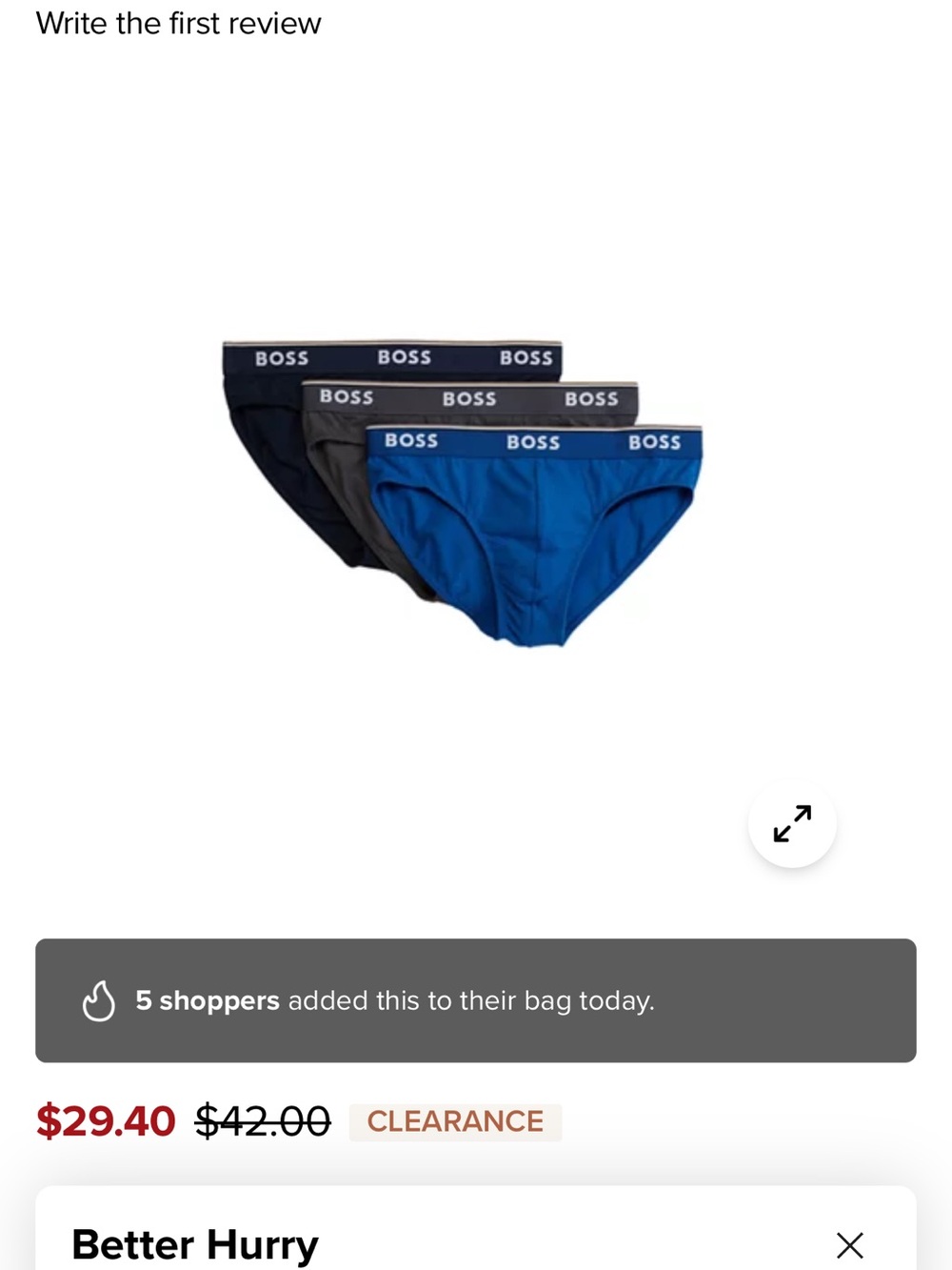 BOSS Men's Briefs Black & Blue Cotton Blend